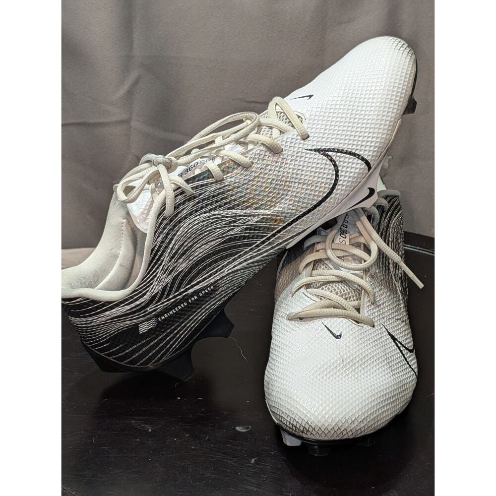 Nike Vapor Mens 12 White Black Edge Speed 360 Football Cleats CD0082-014